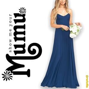 Show Me Your Mumu Bridesmaid Wedding Godshaw Goddess Gown Blue Dress NWT Large